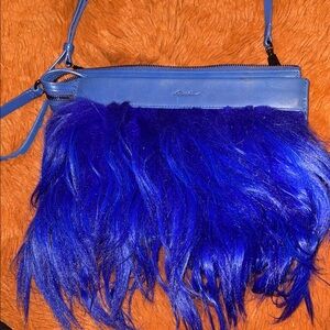 3.1 Phillip Lim Cobalt Blue Faux Fur Crossbody